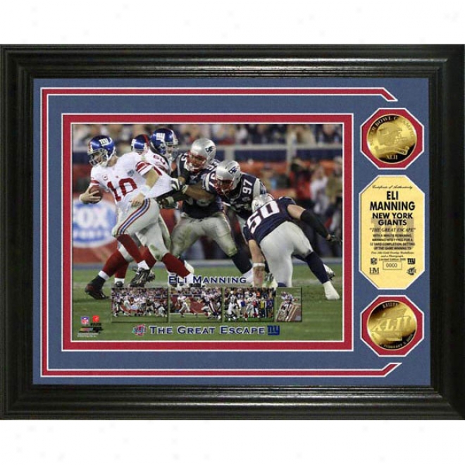 Eli ManningNew York Giants - The Great Escape - Super Bowl Mvp 24kt Gold Coin Photomint