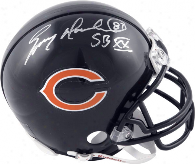 Emery Moorehead Chicago Bears Autographed Mini Helmet With Sb Xx Champs Inscription