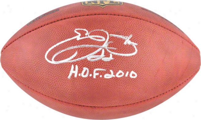 Emmitt Smith Autographed Football  Details: Hof '10 Inscription