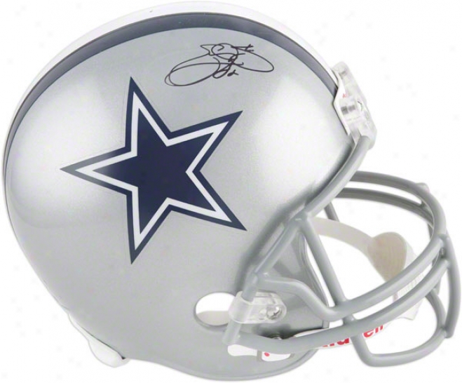 Emmitt Smith Autographed Helmet  Details: Dallas Cowboys, Riddell Replica Helmet