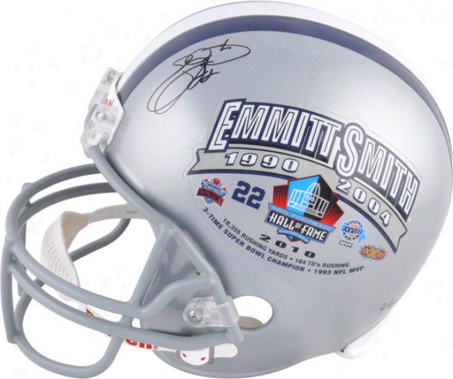 Emmitt Smith Autographed Helmet  Details: Dallas Cowboys,hall Of Fame, Riddelo Replica Helmet