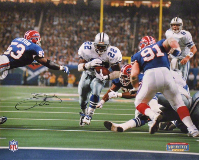 Emmitt Smith Autographed Photograph  Details: Dallas Cowboys, Sb Xxvii Td, 16x20