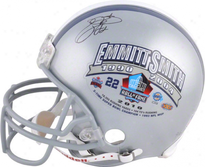 Emmitt Smith Autographed Pro-line Helmet  Derails: Dallas Cowboys, Hall Of Fame, Authentic Riddell Helmet