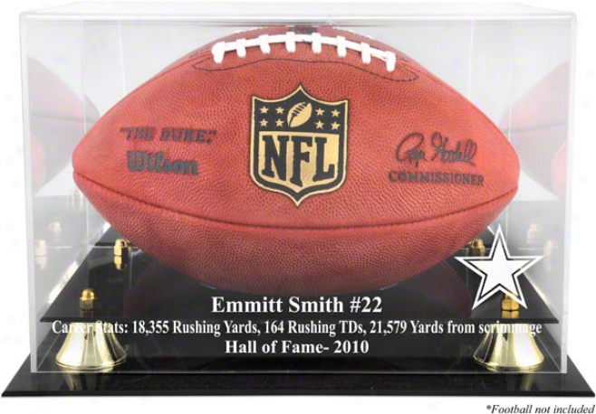 Emmitt Smmith Dallas Cowboys 2010 Hall Of Fame Golden Classic Football Case And Mirror In a ~ward direction