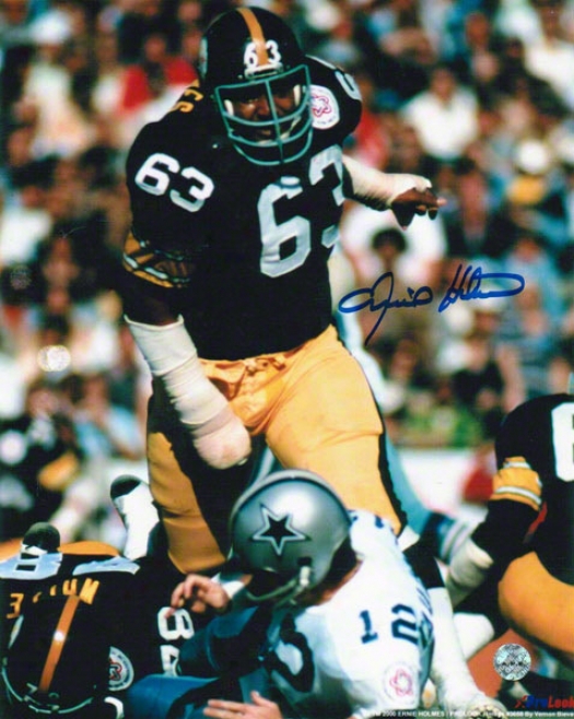 Ernie Holmes Pittsburgh Steelers Autographed 8x10 Photo Over Staubach