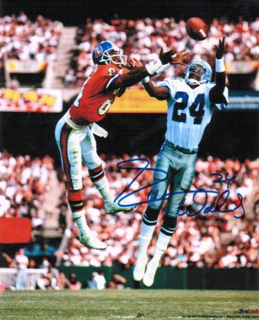 Everson Walls Dallas Cowboys Autographed 8x10 Photo Looking For The Int