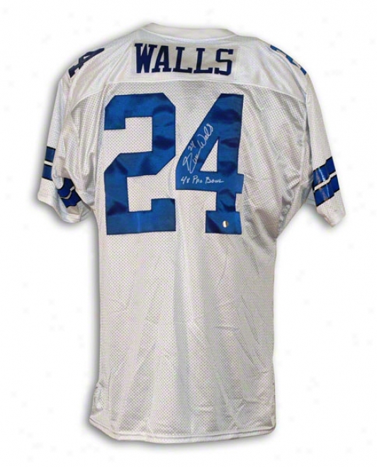 Everson Walls Dallas Cowboys Autographed Of a ~ color Throwback Jersey Inscribed 4x Pro Bowl