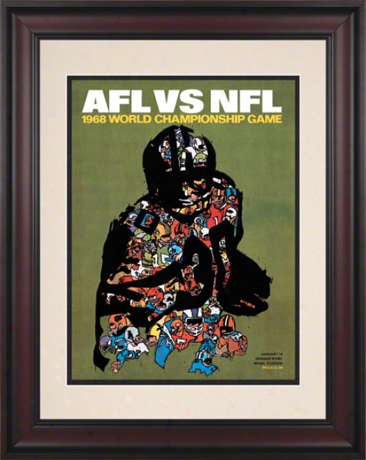 Framed 10.5 X 14 Super Bowl Ii Program Print  Particulars: 1968, Packers Vs Raiders