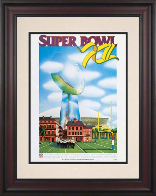 Framed 10.5 X 14 Super Bowl Xii Program Print  Details: 1978, Cowboys Vs Broncos