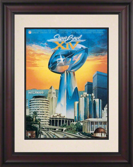 Framed 10.5 X 14 Super Bowl Xiv Program Print  Details: 1980, Steelers Vs Rams