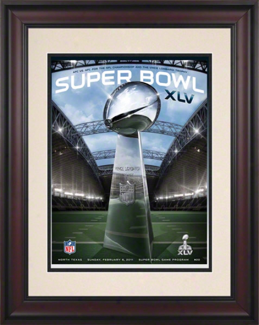 Framed 10.5 X 14 Super Bowl Xlv Program Print  Particulars: 2011, Packers Vs Steelers