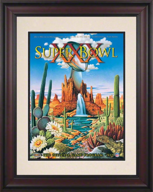 Framed 10.5 X 14 Super Bowl Xxx Program Print  Details: 1996, Cowboys Vs Steelers