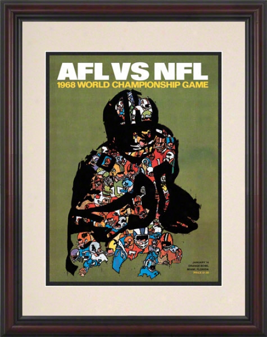 Framed 8.5 X 11 Super Bowl Ii Program Print  Deyails: 1968, Packers Vs Raiders