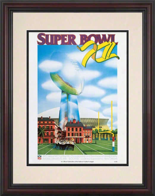 Framed 8.5 X 11 Super Bowl Xii Prohram Calico  Details: 1978, Cowboys Vs Broncos