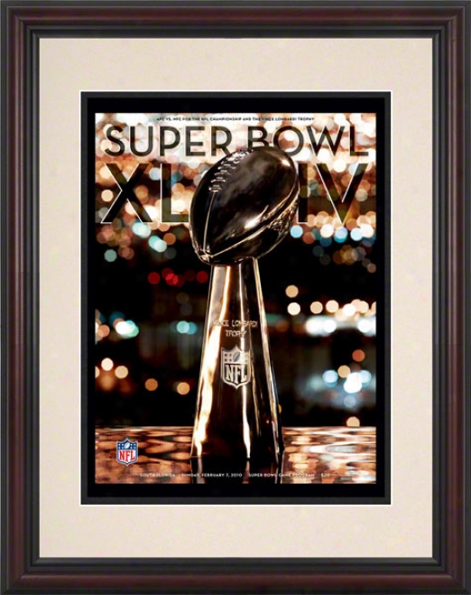 Framed 8.5 X 11 Super Bowl Xliv Program Print  Details: 2010, Saints Vs Colts