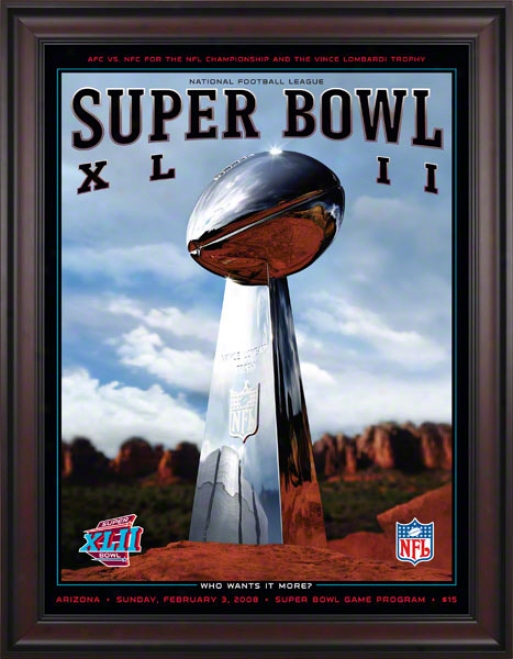 Framed Canvas 36 X 48 Super Bowl Xlii Program Print  Details: 2008, Giants Vs Patriots