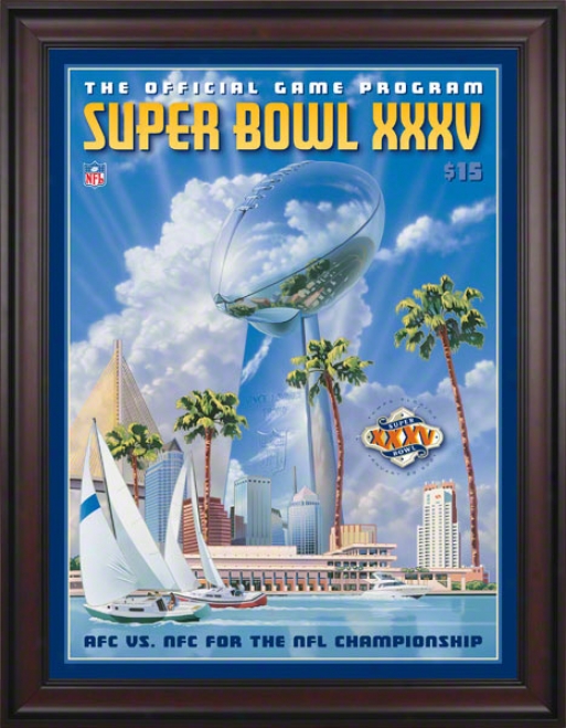 Framed Canvas 36 X 48 Super Bowl Xxxv Program Print  Details: 2001, Ravens Vs Giants