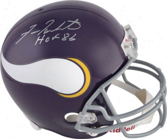 Fran Tarkenton Autographed Helmet  Details: Minnesota Vikings, Throwback, Hof86, Riddell Replica Helmet