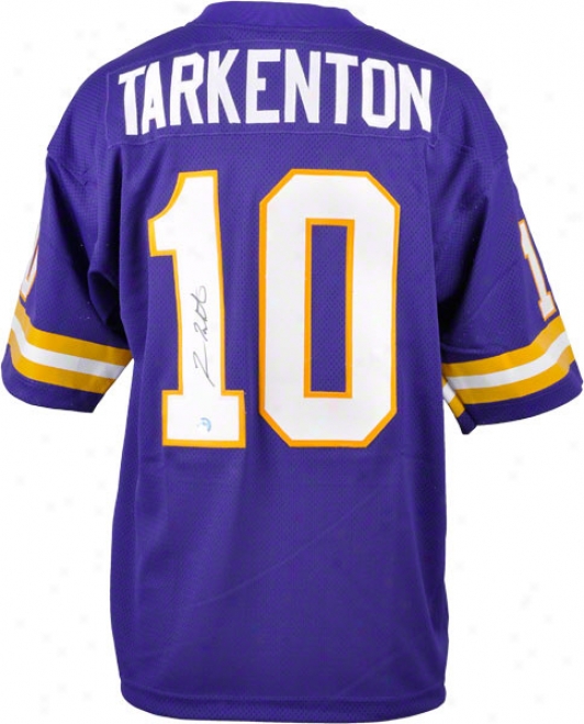 Fran Tarkenton Autographed Jersey  Details: Purple, Custom