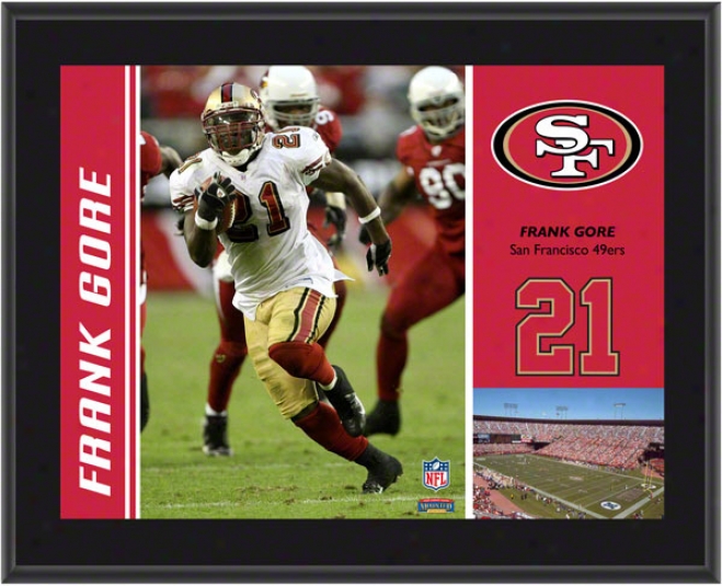 Frank Gore Plaque  Details: San Francisco 49ers, Sublimated, 10x13, Nfl Plaque