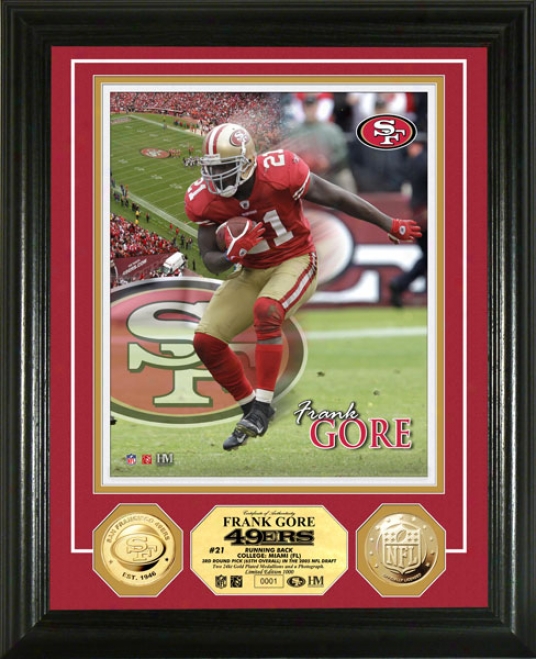 Frank Gore San Francisco 49ers 24kt Gold Coin Photo Mint