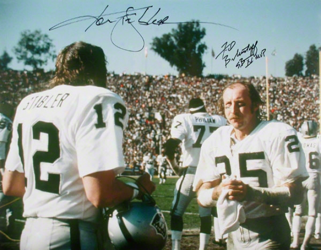 Fred Biletnikoff And Ken Stabler Autographed Photograph  Details: Oakland Raiders, 16x20