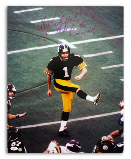 Gary Anderson Autographed Pittsburgh Steelers 16x20 Photo Inscribed &quotthanks According to The Memories&quot