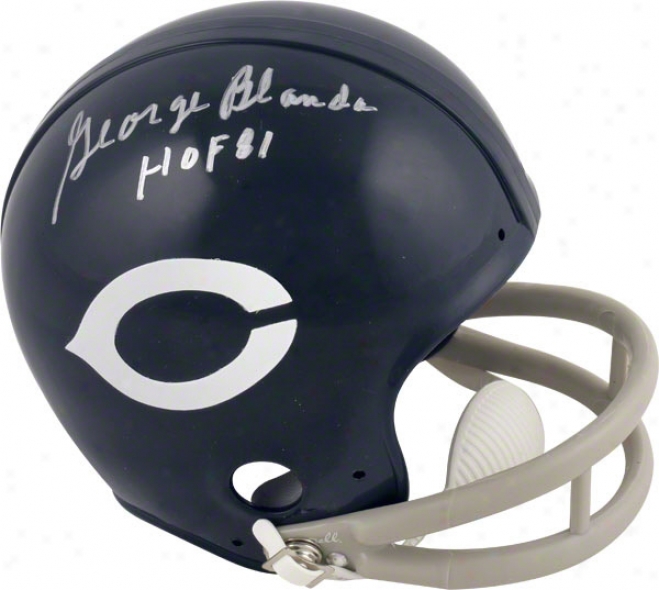 George Blanda Chicago Bears Autographed Mini Helmet With Hof 81 Inscription