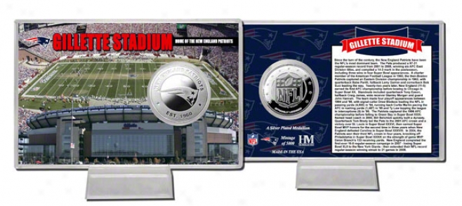 Gillette Stadium Coin Card: New England Patriots Silver Coin Card