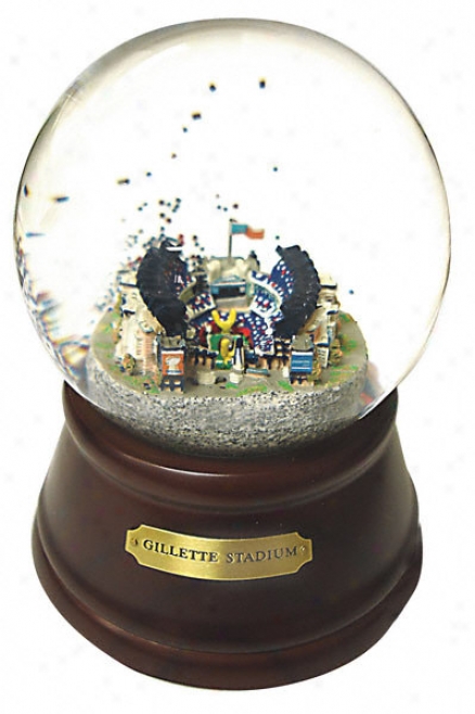 Gillette Stadium Musical Irrigate Globe With Wood Base