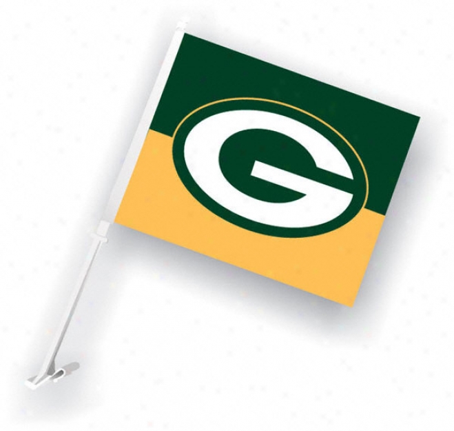 Green Bay Packers 11x18 Double Sided Car Flag - Set Of 2