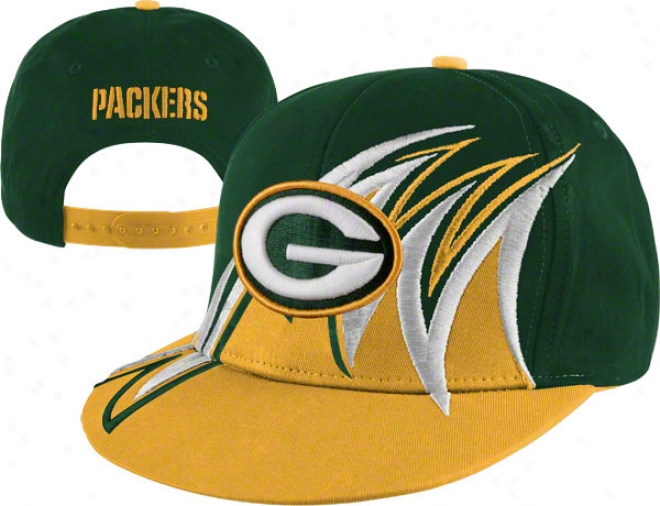 Green Bay Packers 2 Tone Reverse Slasn Snapback Hat