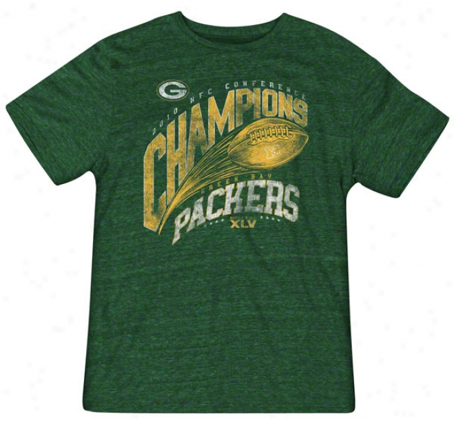 Green Bay Packers 2010 Nfc Conference Champions Super Bowl Xlv All Streak Tri-blend Tee