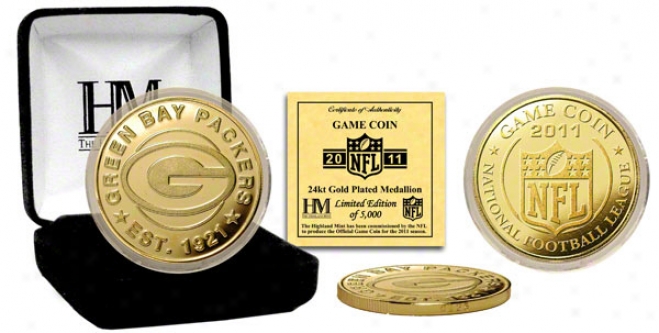 Green Bay Packers 24kt Gold Game Coin