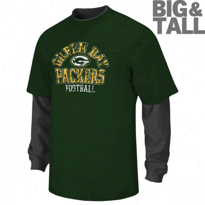 Green Bay Packers Big & Tall Read & React Long Sleeve 2-fer Shirt
