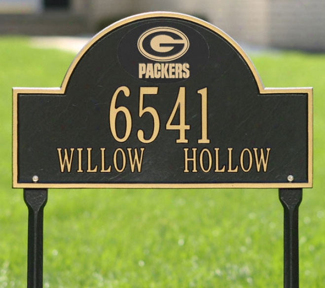 Green Bay Packers Black And Gold Personalized Direct  Oval Lawn Plaque