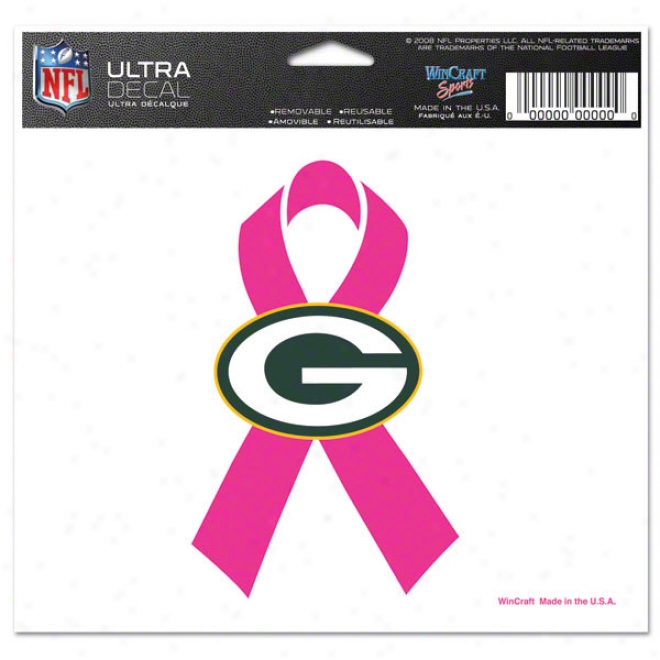 Green Bay Packers Breast Cancer Awareness 4x6 Ultra Decal