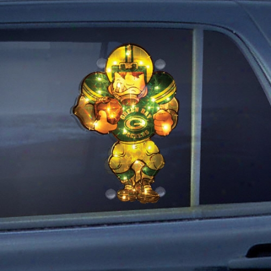 Green Bay Packers Douuble Sided Car Window Light-up Player