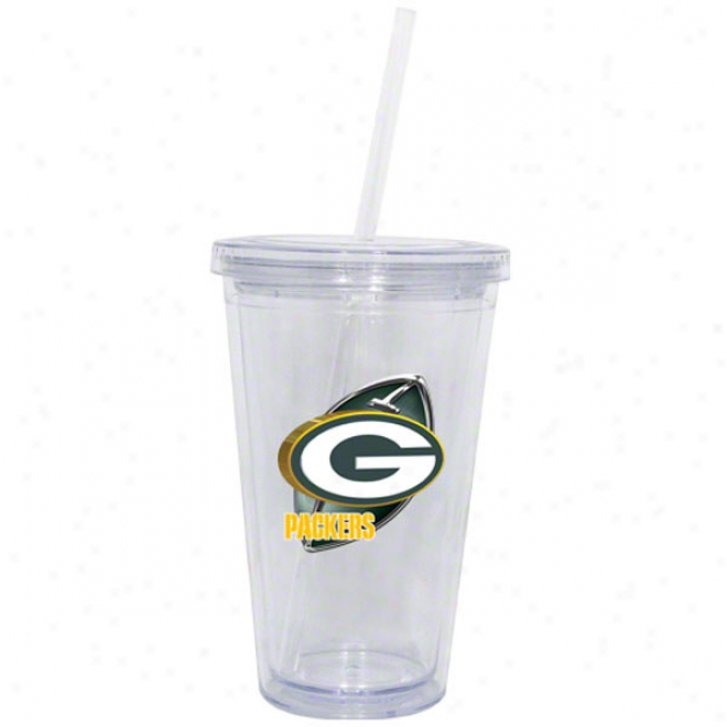 Green Bay Packers Double Wall Tumbler With Straw