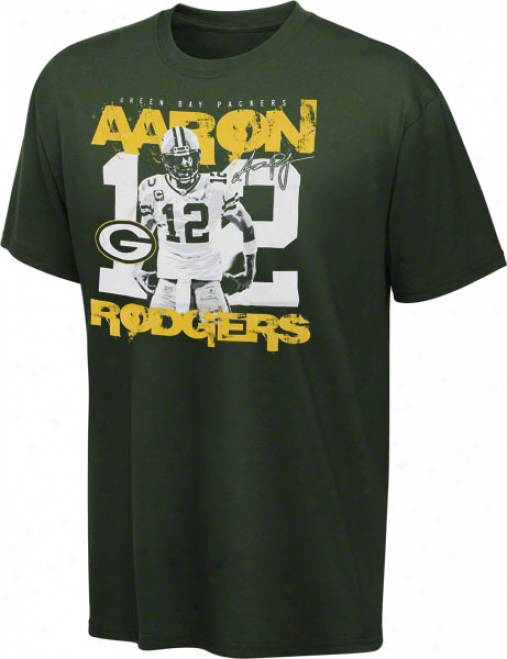 Green Bay Packers Green Reebok Aaron Rodgers Title Belt T-shirt