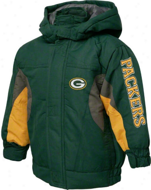 Green Bay Packers Kids Hunter Reebok Nfl Midweight Jacket