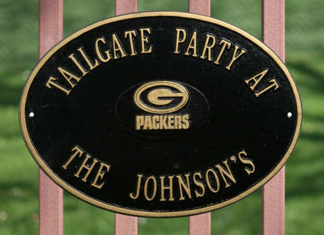 Green Bay Packers Personalized Black And Gold Indoor/outdoor Plaque