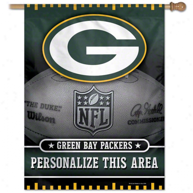 Unseasoned Bay Packers Personalized Vertical Flag: 27x37 Banner