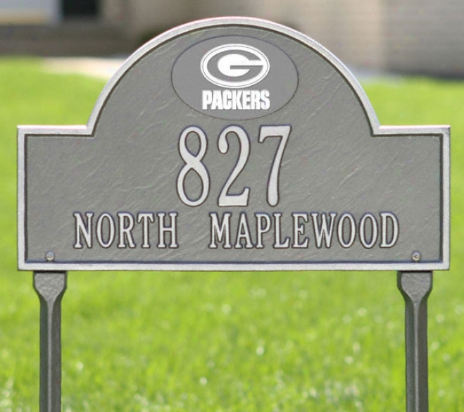 Green Bay Packers Pewter And Silver Personalized Address Lawn Brooch