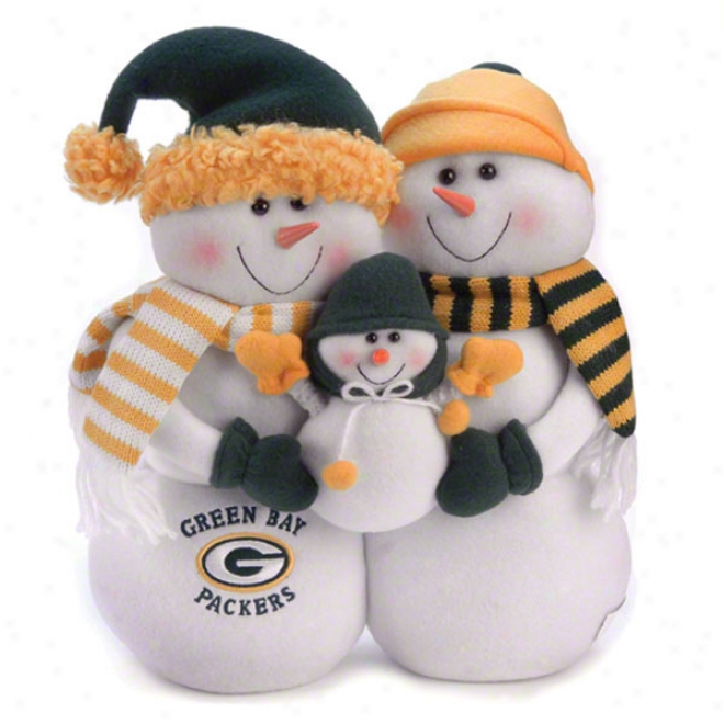 Green Bay Packers Plush Snowman Family