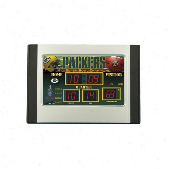 Flourishing Bay Packers Scoreboard Desk Clock