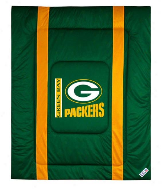 Green Bay Packers Sideline Full/queen Stuffed coverlet