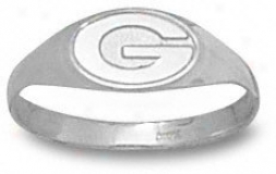 Green Bay Packers Sterling Silver ''g'' 1/4'' Ring Size 6.5
