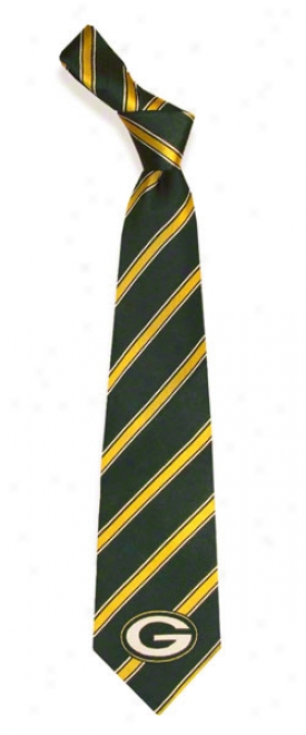 Green Bay Packers Striped Woven Poly Tie