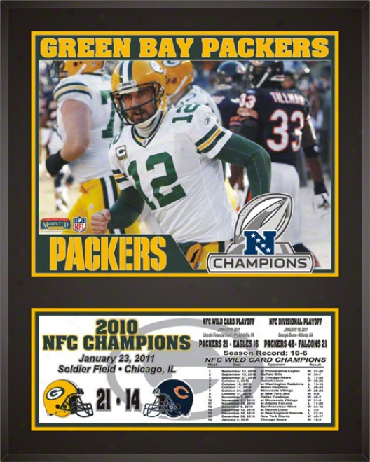 Green Bay Packers Sublimated 12x15 Plaque  Details: 2010 Nfc Champions